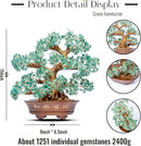 Natural Aventurine (1,251 Gemstone Count) Chakra Crystal Tree with Healing Properties - Home & Office Bonsai Feng Shui Money Tree Decoration for Luck, Success and Intelligence - 14" by GreenHaven Gardens