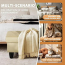 Ottoman Rectangular Storage Ottoman Bench, Flannel Footrest Stool Footstool with Lid for Living Room, Bedroom, Entryway, Light Brown, 28.5"x19"x17.5" by CozyNest Decor