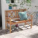 Giantex Patio Garden Bench Loveseat - 2-Person Acacia Wood Bench with Armrest, Backrest, Sturdy Frame, 800lbs Capacity, Outside Park Bench for Patio, Yard, Front Porch, Outdoor Garden Bench, Natural by GreenHaven Gardens