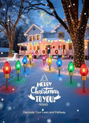 Strawberry Jumbo C9 Christmas Pathway Lights Outdoor - 2 Pack Total 17 Feet 10 LED C9 Christmas Lights, Jumbo Bulb Outdoor Decorations for Yard Lawn Holiday Outside by GreenHaven Gardens