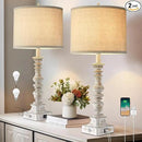 Farmhouse Table Lamps for Bedroom Set of 2 Vintage 3-Way Dimmable Touch Control Nightstand Lamps, Bedside Lamps for Living Room, Traditional Nightstand Lamp End Table lamps 28.5" (Bulbs Included) by CozyNest Decor