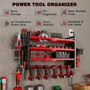 Power Tool Organizer Wall Mount with Charging Station 4 Layer 6 Slot Cordless Drill Holder with Angle Grinder Holder (Red) by GreenHaven Gardens