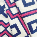 Alysheer Embroidered Decorative Throw Pillow Cover 18"x 18" Set of 2, Classic Boho Geometric Embroidery Pattern Cotton Rectangular Cushion Case for Sofa Couch Living Room Bedroom (Blue Pink) by CozyNest Decor