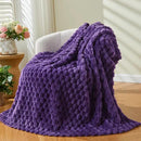 NEWCOSPLAY Super Soft Throw Blanket Purple Premium Silky Flannel Fleece 3D Clouds Stylish Jacquard Lightweight Bed Blanket All Season Use 350GSM (Purple, Throw(50"x60")) by CozyNest Decor