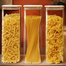 Square Glass Jars with Bamboo Lids 79 FL OZ [Set of 3], Glass Canisters with Airtight Lid, Glass Food Storage Containers for Spaghetti, Fettuccine, Linguine,Pasta, Best for Kitchen & Pantry by CozyNest Decor