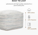 Anji Mountain 22"x22"x16" Handmade & Handcrafted Ottoman Pouf Comfortable Pouf Ottoman Foot Rest & Home Décor Accent for Living Room, Bedroom, Nursery, Kids Room, Patio by CozyNest Decor