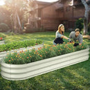 Raised Garden Bed Kit, 8x2x1 ft Galvanized Planter Box Outdoor, Oval Large Metal Raised Beds for Gardening Vegetables Flower Herb (Pearl White) by GreenHaven Gardens