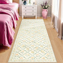 Runner Rug for Entryway: 2x10 Kitchen Rugs Non Slip Washable Ultra-Thin Soft Floral Carpet Indoor Floor Stain Resistant Carpets for Hallway Bedroom Kitchen Laundry Bathroom Dorm Beige/Multi by TinyTreasures Baby Boutique