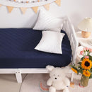NTBAY 2 Pack Waterproof Mini Crib Mattress Protector, Quilted 24"x38" Fitted Mattress Cover - Machine Washable - Soft and Breathable Baby Mattress Pad Sheet for Mini Crib and Baby Playards, Navy Blue by TinyTreasures Baby Boutique