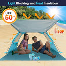 DLUCKY Beach Tent for 1/2/3/4/5/6 Person,Anti-UV Portable Sun Shade ShelterUPF 50+,Both Sides Extendable Floor,Extendable Awning,with 2 Ventilating Mesh Windows,Lightweight & Easy Setup. by TinyTreasures Baby Boutique