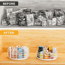 Snack Organizer - Versatile Snack Storage, Lazy Susan with Convenient Grab-and-Go Design, Metal Snack Holder for Home, Office, Breakroom, 10.85" L x 10.85" W x 5" H (White) by CozyNest Decor