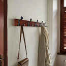 SKOLOO 30-Inch Cherry Wood Coat Rack Wall Mount with 5 Triple Hooks - Ideal for Family Entrances, Classrooms, and Pet Supplies Storage - Perfect Coat Hooks for Wall by CozyNest Decor