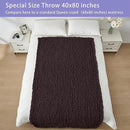 Bigacogo Chunky Knit Throw Blanket for Couch, 40x80 inches, 100% Hand Knitted with Thick Jumbo Chenille Yarn, Cozy Soft Large Rope Knot Cable Crochet Blankets for Sofa Bed Living Room, Chocolate by CozyNest Decor