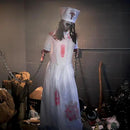 Haunted Hill Farm Life-Size Animatronic Convulsing Nurse by Tekky Halloween Decoration with Motion-Activated Sounds by CozyNest Decor