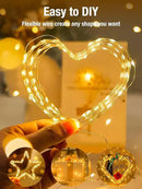 btfarm 4 Pack Fairy Lights Battery Operated with Timer, 16.4 FT 50 LED Twinkle String Lights 8 Modes Dimmable Waterproof Silver Wire for Indoor Bedroom Christmas Party Wedding Decorations, Warm White by CozyNest Decor