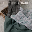 Muslin Swaddle Blankets for Newborn, 3 Pack Breathable Soft Receiving Blanket, Large 38 x 40 inches Swaddle Wrap Burping Clothes Diapers, Essentials Infant Shower Items, Toddler Gift (Fawn & Leaves) by TinyTreasures Baby Boutique