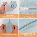 4-Piece Blue Medium Durable Organic Cotton Mesh Laundry Bags with Sturdy Zippers and Breathable Mesh are Delicate Laundry Bags for Underwear, Clothes, Pants and Socks by TinyTreasures Baby Boutique