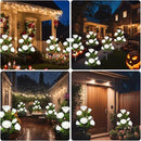 2 Pack Solar Garden Lights Outdoor, 7-Flower Rose LED Stake Light for Yard Patio Pathway Lawn Fence Cemetery, White by GreenHaven Gardens