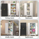 61.02" Pantry Cabinet, Kitchen Pantry Storage Cabinets with Adjustable Shelves and Feet, White Pantry Storage Cabinet for Kitchen, Dining Room, Living Room and Bathroom (White) Metal by CozyNest Decor