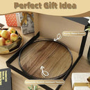 Acacia Wood 16" Lazy Susan Turntable Organizer for Table Top, Farmhouse Large Round Lazy Susan for Cabinet Kitchen Centerpieces Dining Table, for Condiments Charcuterie, Bathroom Vanity Tray Decor by CozyNest Decor