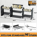 Upgrade Large Power Tool Organizer Wall Mount with Charging Station Tool Storage Rack with 6.5FT Power Strip 10 Drill Holder and Storage Rack for Garage Organization by GreenHaven Gardens