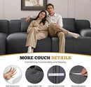 122" Modern L Shaped Modular Sectional Sofa, Boneless Couches for Living Room with Ottoman,4 Seater Convertible Chenille Cloud Couch Sofa Set, No Assembly Required, Grey-Black 1 PCS by CozyNest Decor