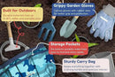 Gardening Set, Tool Kit, for Kids, STEM, Includes Tote Bag, Spade, Watering Can, Rake, Fork, Trowel and Gloves (Camo Quest) by GreenHaven Gardens