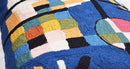 Lumbar Kandinsky Blue Modern Pillow Cover - Counterweights Mid-Century Chair Cushions Blues Abstract Pillowcase Contemporary Sofa Pillowsham Handembroidered Wool Size 14x20 by CozyNest Decor