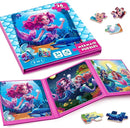 Magnetic Jigsaw Puzzles for Toddlers Kids 3-8 Girls,(3 36-Pieces) Travel Puzzles Toys for Kids Ages 4-6,Take-Along Car Airplane Road Trip Activities Game for 3 4 5 6 7 8 Year Old Birthday Gift,Mermaid by TinyTreasures Baby Boutique