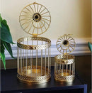 VELA LANTERNS Birdcage Decor Candle Holder Lantern Decorative Wedding Table Centerpiece Decorations, 10" and 6" Tall, Gold, Set of 2 by CozyNest Decor