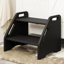 AMBIRD Wooden Step Stool, Two Step Stools 300 lbs Capacity with Safety Non-Slip Pads and Handles, Bamboo Step Stool for Bathroom, Kitchen Dual Height Step Stools for Adults (Black) by TinyTreasures Baby Boutique