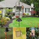 Bird Feeding Station Kit with Squirrel Baffle and Suet Cage Wild Bird Feeder Kit with Mesh Tray, Fruit Hook, and Double W Hook for Attracting Wild Birds by GreenHaven Gardens
