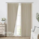 Vision Home Sand Pinch Pleated Full Blackout Curtains Linen Blended Room Darkening Window Curtains 108 inch for Living Room Bedroom Thermal Insulated Pinch Pleat Drapes with Hooks 60" Wx108 Lx1 by CozyNest Decor