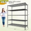REIBII 45.5''W Storage Shelves Wire Shelving, 5 Tier Pantry Shelves for Storage Rack, Adjustable Metal Shelving for Pantry Kitchen Steel Shelving, 45.5" W x 71" H x 17.7" D by CozyNest Decor
