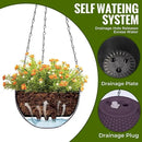 Hanging Planters for Outdoor Plants,2 Pack Coffee Artificial Rattan Solar Hanging Baskets with Drainage Holes & Removable Tray,Hanging Flower Pots Gardening Gifts for Women/Mothers by CozyNest Decor