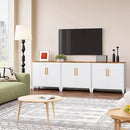 SISESOL White Storage Cabinet with Doors and Shelves,30 inch Small Pantry Cabinet Sideboard with Leg,Accent Cabinets with Storage,Side Floor Cabinets for Home,Kitchen,Coffee Bar,Dining/Living Room by CozyNest Decor