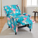 UIXE Floral Pushback Recliner Chair, Fabric Upholstered Armchair Push Back Accent Chair for Living Room, Rivet Trim Club Chair Home Theater Single Sofa Reading Seat - Peacock Blue by CozyNest Decor