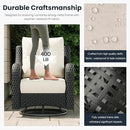 3 Pieces Outdoor Patio Furniture Sets with Rocking Swivel Chairs with 6-inch Thick Cushion and Side Table for Deck Lawn by GreenHaven Gardens