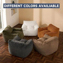 Giant Bean Bag Chairs for Adults, Oversized Chaise Lounge Chair Indoor with Memory Foam - Plush Boneless Lounger & Ottoman for Bedroom, Living Room, Gaming & Reading, Lazy Floor Sofa Chair, Beige by CozyNest Decor