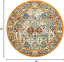 Unique Loom Rosso Collection Vintage, Traditional, Bohemian, Geometric, Distressed, Southwestern Area Rug, 4' 0" x 4' 0", Multi/Orange by CozyNest Decor