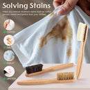 3 Pcs Wood Laundry Stain Brush Stain Remover Brushes with Boar Bristle Small Stain Brush for Clothes for Scrubbing Stains from Furniture Fabric Leather(3 Pcs C) by CozyNest Decor