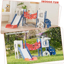 KORIMEFA 10 in 1 Toddler Slide Set, Kids Slide for Toddlers, Outdoor Indoor Playground for Toddlers 1-3, Toddler PlaySet with Basketball Hoop and Ball Golf Set, Climbing Arch(Red & Blue) by TinyTreasures Baby Boutique