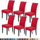 Joccun Chair Covers for Dining Room Set of 6, Dining Chair Slipcovers Stretch Dining Room Chair Covers Seat Protector,Washable Parsons Chair Cover for Home,Hotel,Banquet(Ruby,6 Pack) by CozyNest Decor
