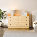 Cozy Castle Baby Dresser with 6 Drawers and Large Table Top, Multi-Functional Chest of Drawer, Drawer Dresser with Three-Sided High Rails for Nursery, Children's Room, Bedroom, Oak by TinyTreasures Baby Boutique