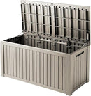200 Gallon Outdoor Storage Bench Waterproof - Resin Deck Storage Chest for Patio & Pool, Lockable Outdoor Storage Box for Cushions & Tools, UV-Resistant, Granite Grey by GreenHaven Gardens