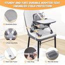 Bear Booster Seat for Kitchen Chairs, Portable High Chair for Babies 6–12 Months, Adjustable 3-Level Foldable Booster with Removable Tray, Ideal for Home, Outdoor, Camping, and Travel by TinyTreasures Baby Boutique