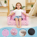 MallBest Kids Sofas Toddler Couch Bed Baby's Upholstered Chair Sleepover Couch Flipout Open Recliner(Pink/Rainbow)… by TinyTreasures Baby Boutique