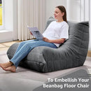 Bean Bag Chairs for Adults Giant Bean Bag Chair Memory Foam BeanBag Chair Big Bean Bag Sofa with Filler Faux Fur Fireside Beanbags Lazy Sofa for Living Room Bedroom Dorm Office (Grey Corduroy) by CozyNest Decor
