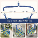 Highwild Hammock Chair Hanging Rope Swing - Max 500 Lbs - Steel Spreader Bar with Anti-Slip Rings - for Any Indoor or Outdoor Spaces (Blue Striped) by GreenHaven Gardens