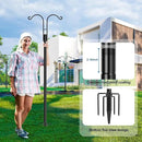 Ottsuls Bird Feeder Pole, 2 Pack 108 INCH Double Shepherds Hooks for Outdoor, Garden Pole with 5 Base Prongs Heavy Duty Planter Hooks for Hanging Plant Baskets, Lantern, Hummingbird Feeder by GreenHaven Gardens